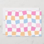 Happy Face Smile Groovy Checkered Verjaardagsfoto Kaart (Achterkant)