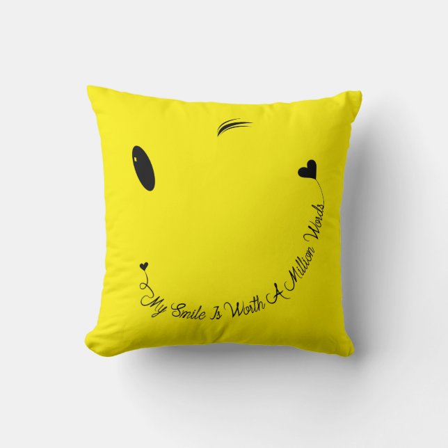 Happy Face Smile Kussen (Voorkant)