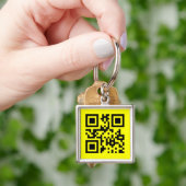 ☺ Happy Face Smiling Emoji -- QR Code Sleutelhanger (Hand)