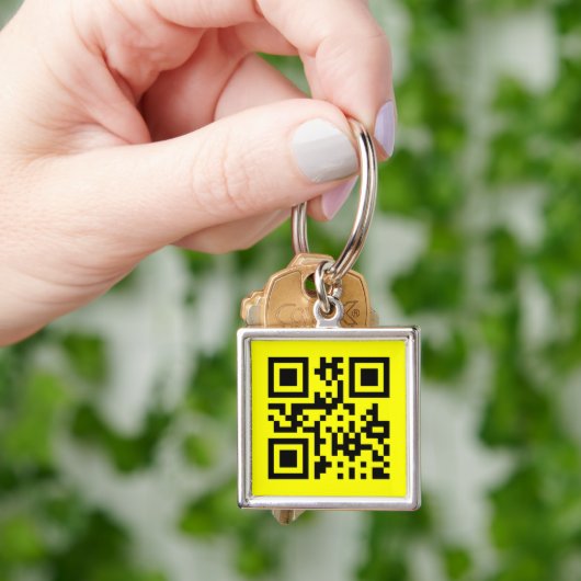 ☺ Happy Face Smiling Emoji -- QR Code Sleutelhanger (Hand)
