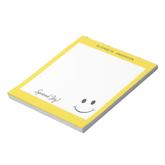 Happy Face Smiling Spread Joy Add Name Notitieblok (Linkerzijde)