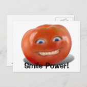 Happy Face Smiling Tomato Briefkaart (Voorkant / Achterkant)