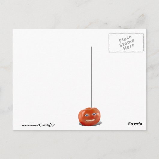 Happy Face Smiling Tomato Briefkaart (Achterkant)