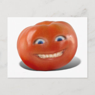 Happy Face Smiling Tomato Briefkaart