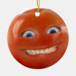 Happy Face Smiling Tomato Keramisch Ornament