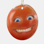 Happy Face Smiling Tomato Keramisch Ornament (Links)