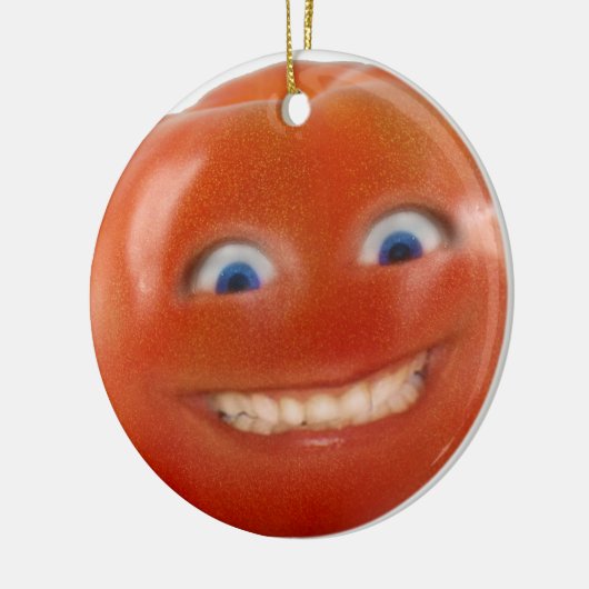 Happy Face Smiling Tomato Keramisch Ornament (Links)