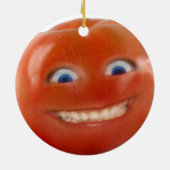 Happy Face Smiling Tomato Keramisch Ornament (Achterkant)