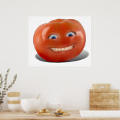 Happy Face Smiling Tomato Poster (Keuken)