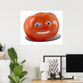 Happy Face Smiling Tomato Poster (Thuiskantoor)