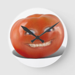 Happy Face Smiling Tomato Ronde Klok