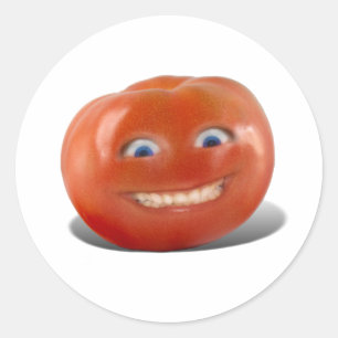Happy Face Smiling Tomato Ronde Sticker