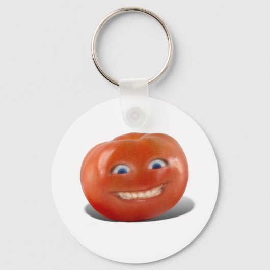 Happy Face Smiling Tomato Sleutelhanger (Voorkant)