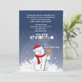 Happy Face Snowman Holiday Moving kondiging Feestdagenkaart (Staand voorkant)