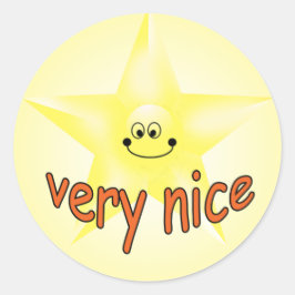 Happy Face Star Teacher Erg Mooie onderscheiding S Ronde Sticker