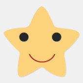Happy Face Ster Sticker (Voorkant)