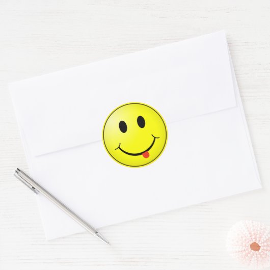 Happy Face sticker! Ronde Sticker (Envelop)