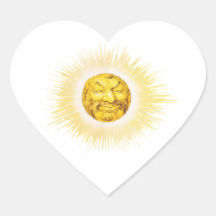 Happy face Sun Hart Sticker