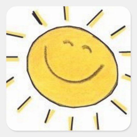 Happy Face Sun - Sticker (Voorkant)