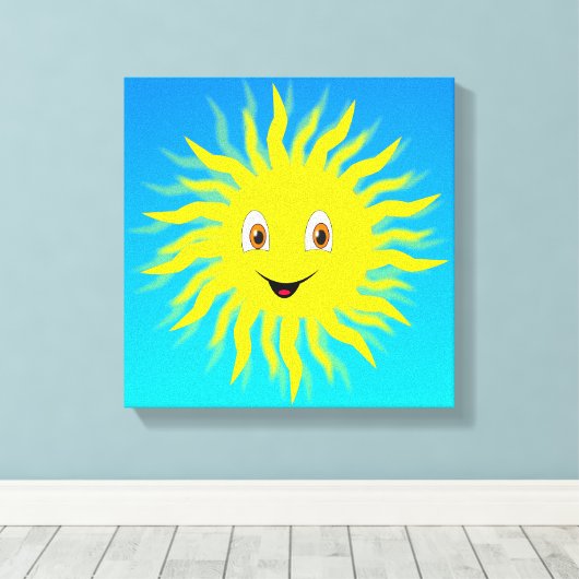 Happy Face Sunshine Canvas Afdruk (Insitu (Houten vloer))