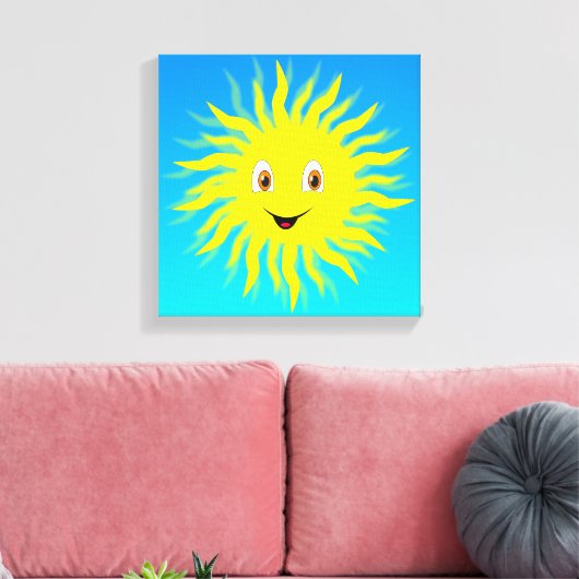 Happy Face Sunshine Canvas Afdruk (Insitu (Woonkamer))