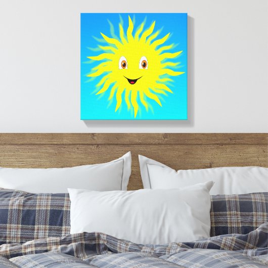 Happy Face Sunshine Canvas Afdruk (Insitu (Slaapkamer))