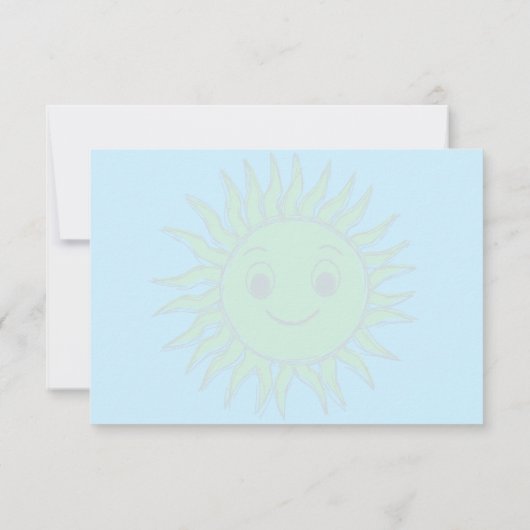Happy Face Sunshine Monogram Personalized Notitiekaartje (Achterkant)