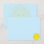 Happy Face Sunshine Notitiekaartje (Voorkant / Achterkant)