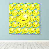 Happy Face Sunshine Stretched Canvas afdrukken (Insitu (Houten vloer))
