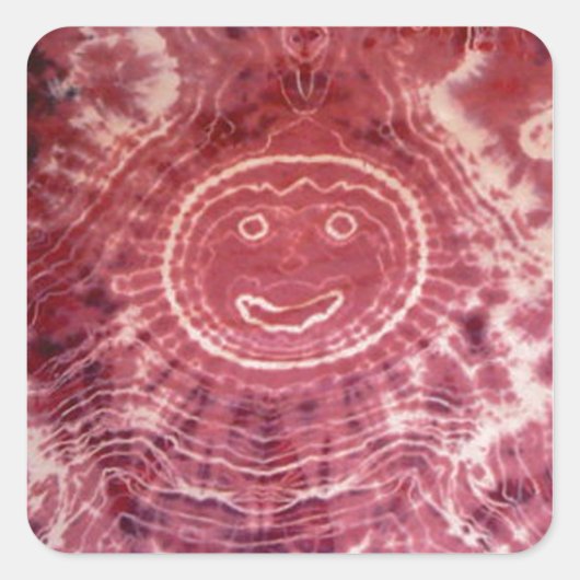 Happy Face Tie Dye PhatDyes Vierkante Sticker (Voorkant)