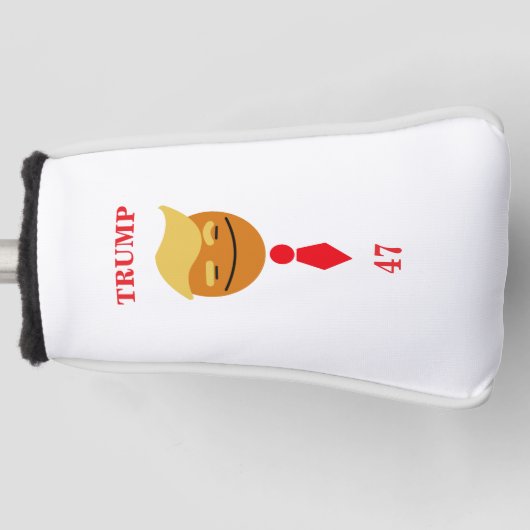 Happy Face Trump met Stropdas (47) Golfheadcover (Voorkant)