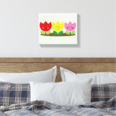Happy Face Tulip Flowers Garden art Canvas Afdruk (Insitu (Slaapkamer))