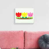 Happy Face Tulip Flowers Garden art Canvas Afdruk (Insitu (Woonkamer))