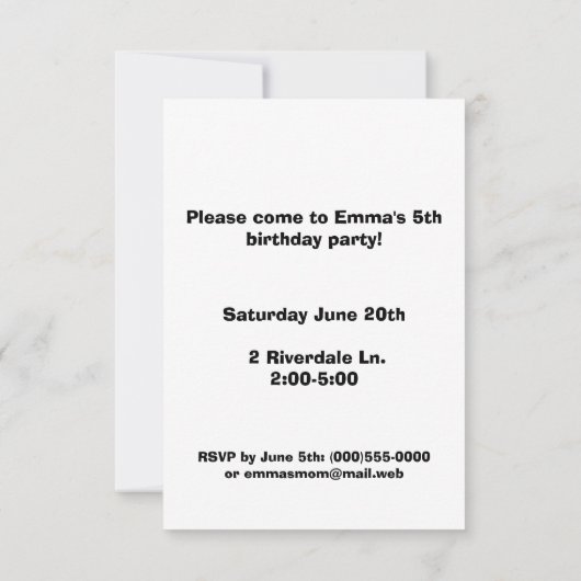 "Happy Face"-uitnodigingen Kaart (Achterkant)