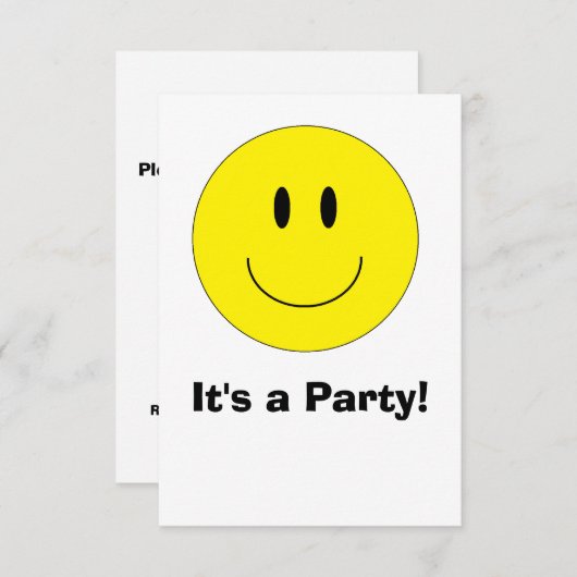 "Happy Face"-uitnodigingen Kaart (Voorkant / Achterkant)