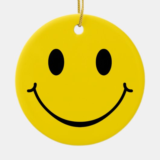 Happy Face-versiering Keramisch Ornament (Voorkant)