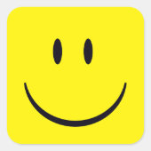 Happy Face Vierkante Sticker (Voorkant)