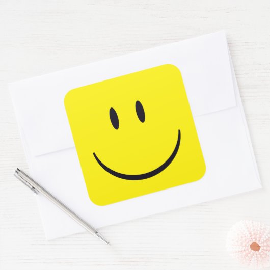 Happy Face Vierkante Sticker (Envelop)