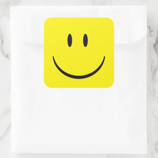 Happy Face Vierkante Sticker (Tas)