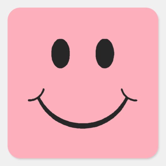Happy Face Vierkante Sticker (Voorkant)