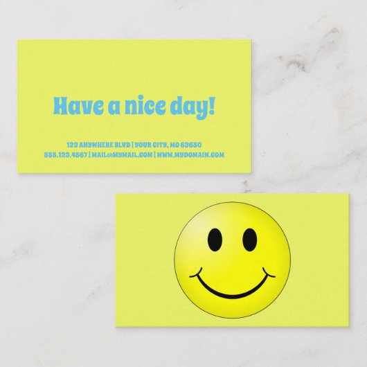 Happy Face Visitekaartje (Voorkant / Achterkant)