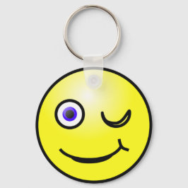 Happy Face Winking Sleutelhanger