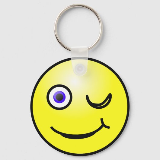 Happy Face Winking Sleutelhanger (Voorkant)