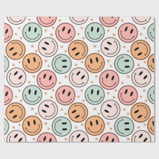 Happy Face Wrapping Paper Cadeaupapier (Vlak)