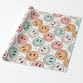 Happy Face Wrapping Paper Cadeaupapier (Uitgerold)