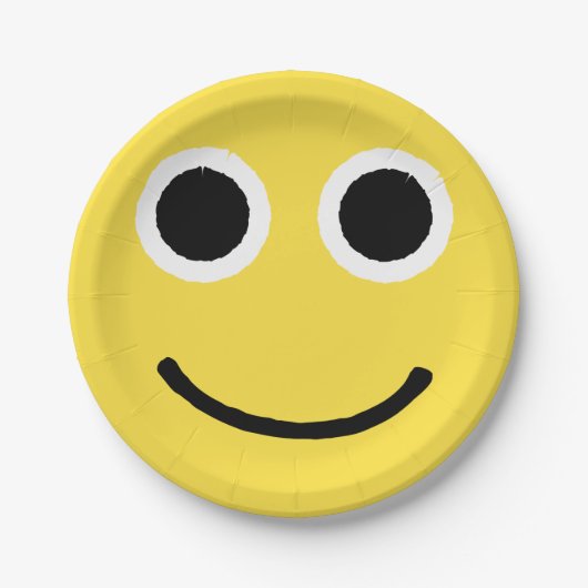 Happy Face Yellow glimlachend Emoticon Emoji Papieren Bordje (Voorkant)
