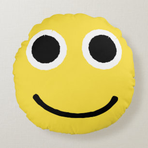 Happy Face Yellow glimlachend Emoticon Emoji Rond Kussen