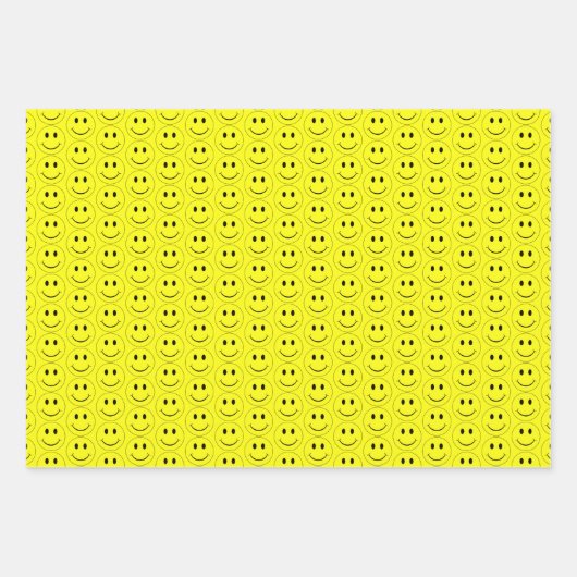 Happy Face Yellow Pattern-document Inpakpapier Vel (Voorkant 2)