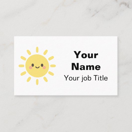 Happy Face Yellow Sun Visitekaartje (Voorkant)