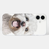 HAPPY FACED WITTE BICHON FRISE PUPPY HOND Case-Mate iPhone CASE (Achterkant (horizontaal))
